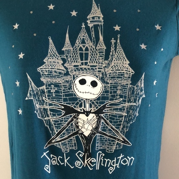 DISNEY Parks Jack Skeleton Cold Shoulder T-Shirt - Picture 3 of 7